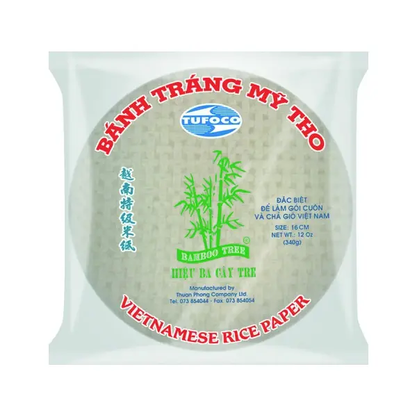 Papier de riz 16 cm (pour rouleaux de printemps) - 340 GR BAMBOO TREE