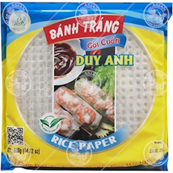 Papier de riz 22 cm (pour rouleaux de printemps) - 400 GR DUY ANH