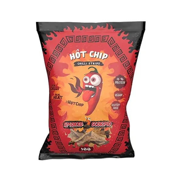 Lanières de piment Scorpion fumé - 80 GR HOT CHIP