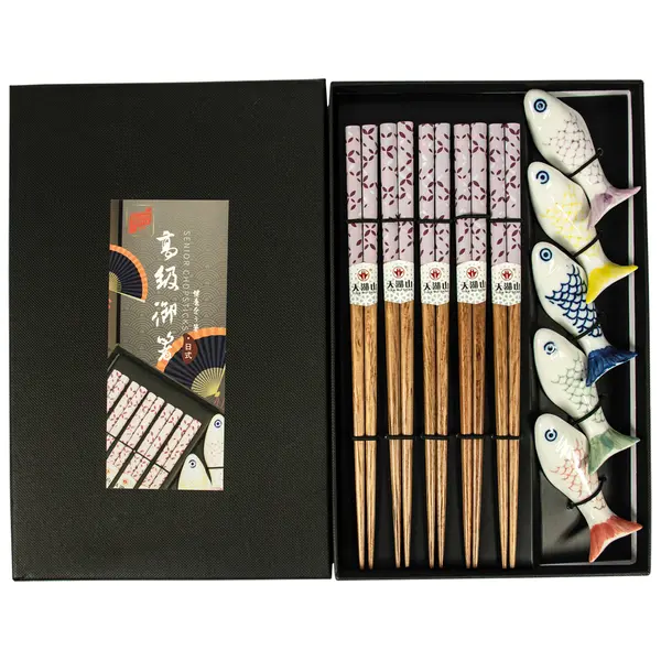 Set de Baguettes Fish - 5 Paires GOLDEN TURTLE