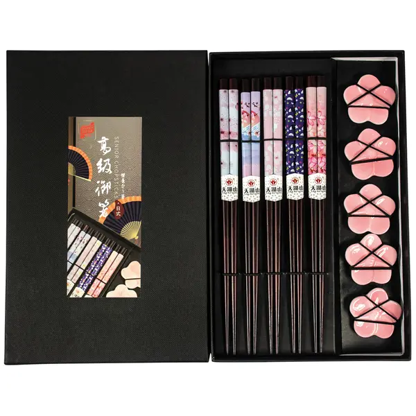 Set de Baguettes Pink Blossom - 5 Paires GOLDEN TURTLE